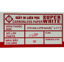 Giấy in vi tính  1 liên SUPER WHITE 210*279