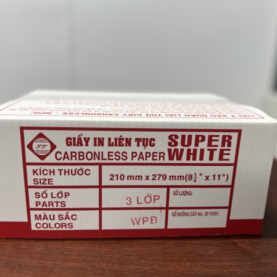 Giấy In Vi Tính 3 Liên SUPER WHITE 210*279 