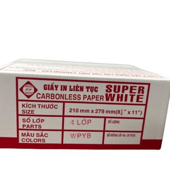 Giấy in vi tính  4 liên SUPER WHITE 210*279 