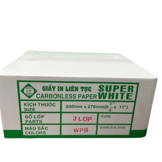 Giấy In Vi Tính 3 Liên SUPER WHITE 240*279 