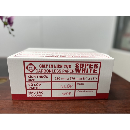 Giấy In Vi Tính 3 Liên SUPER WHITE 210*279 