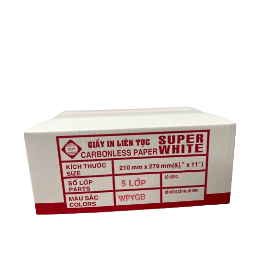Giấy in vi tính  5 liên SUPER WHITE 210*279  