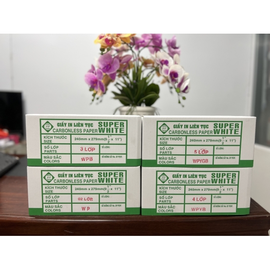 Giấy In Vi Tính 2 Liên SUPER WHITE 240*279