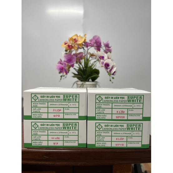 Giấy In Vi Tính 4 Liên SUPER WHITE 240*279 