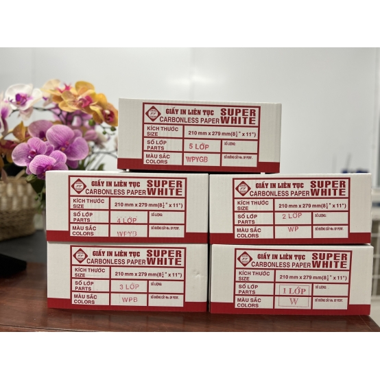 Giấy in vi tính  4 liên SUPER WHITE 210*279 