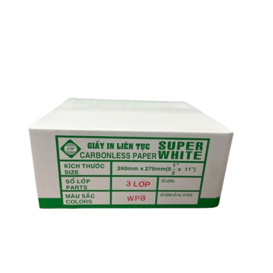 Giấy In Vi Tính 3 Liên SUPER WHITE 240*279 