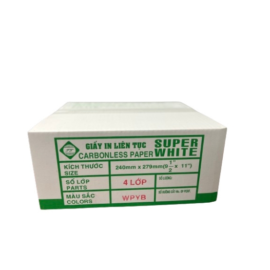 Giấy In Vi Tính 4 Liên SUPER WHITE 240*279 