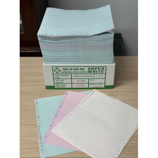 Giấy In Vi Tính 5 Liên SUPER WHITE 240*279