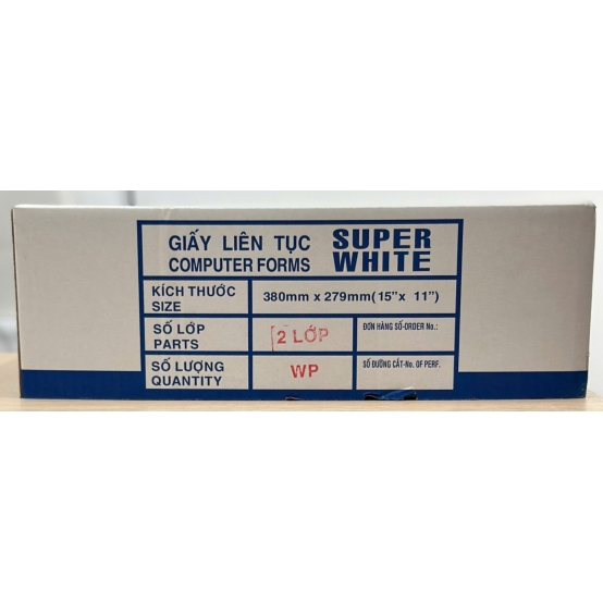 Giấy In Vi Tính 2-5 Liên SUPER WHITE 380*279